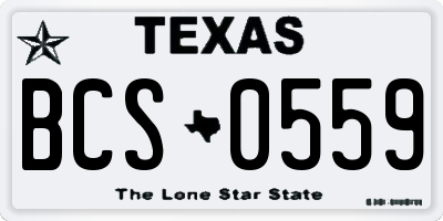 TX license plate BCS0559