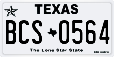 TX license plate BCS0564
