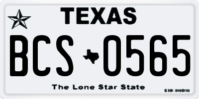 TX license plate BCS0565