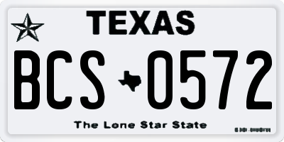 TX license plate BCS0572