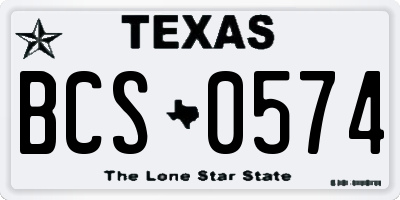 TX license plate BCS0574