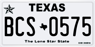 TX license plate BCS0575