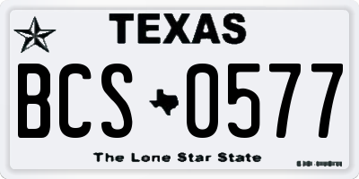 TX license plate BCS0577