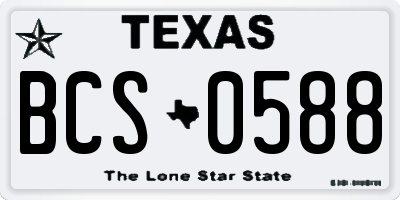 TX license plate BCS0588