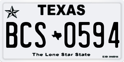 TX license plate BCS0594