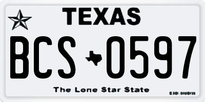 TX license plate BCS0597