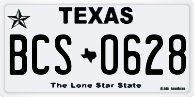 TX license plate BCS0628