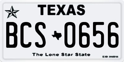 TX license plate BCS0656