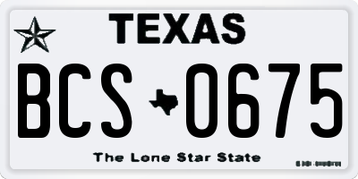 TX license plate BCS0675