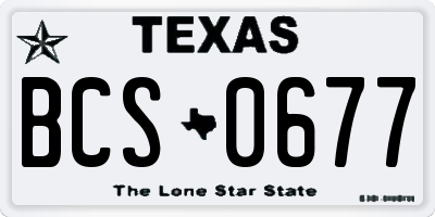 TX license plate BCS0677