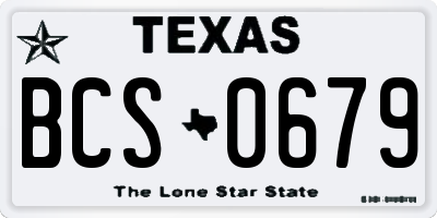 TX license plate BCS0679
