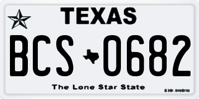 TX license plate BCS0682
