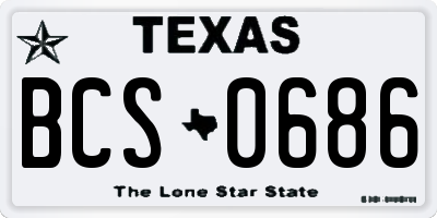 TX license plate BCS0686