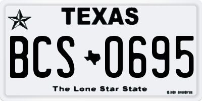 TX license plate BCS0695