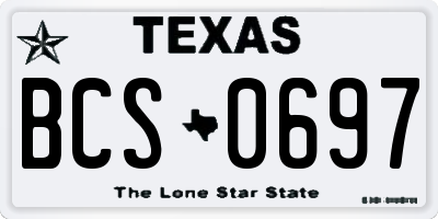 TX license plate BCS0697