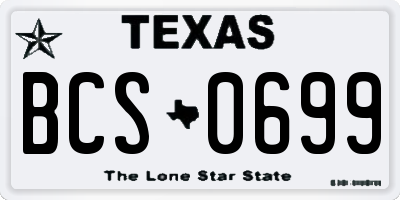 TX license plate BCS0699
