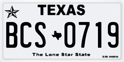 TX license plate BCS0719