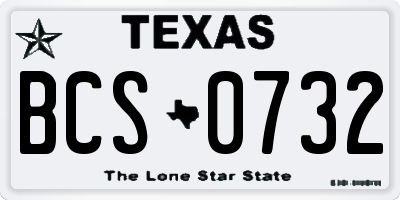 TX license plate BCS0732