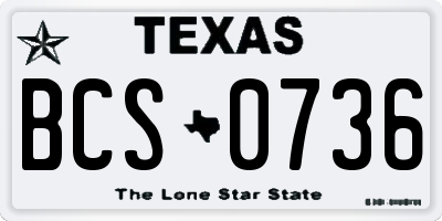 TX license plate BCS0736