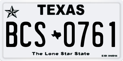 TX license plate BCS0761