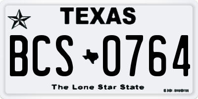 TX license plate BCS0764