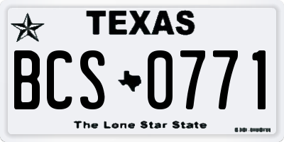 TX license plate BCS0771
