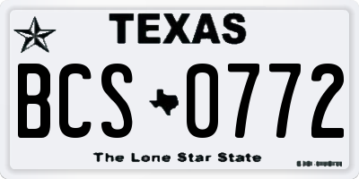 TX license plate BCS0772