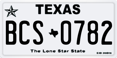 TX license plate BCS0782