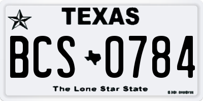 TX license plate BCS0784