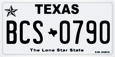 TX license plate BCS0790