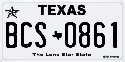TX license plate BCS0861