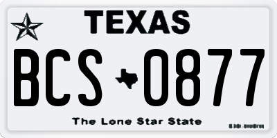 TX license plate BCS0877