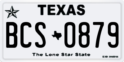TX license plate BCS0879