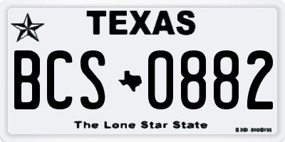 TX license plate BCS0882
