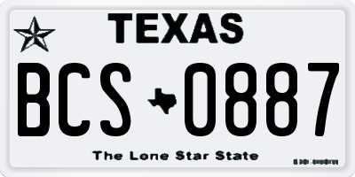 TX license plate BCS0887