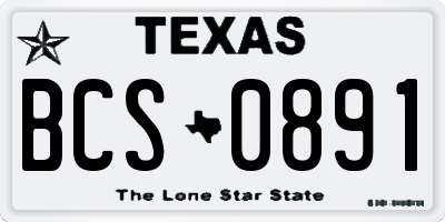 TX license plate BCS0891