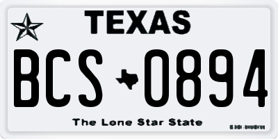 TX license plate BCS0894