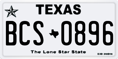 TX license plate BCS0896