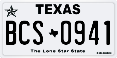 TX license plate BCS0941