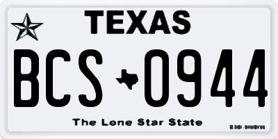 TX license plate BCS0944