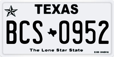 TX license plate BCS0952