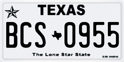 TX license plate BCS0955
