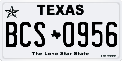 TX license plate BCS0956