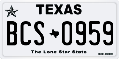 TX license plate BCS0959