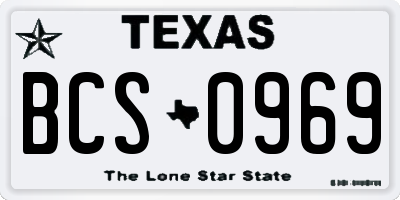 TX license plate BCS0969