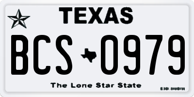 TX license plate BCS0979