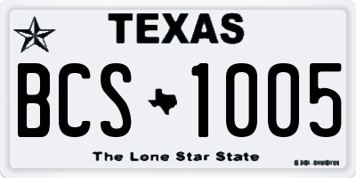 TX license plate BCS1005