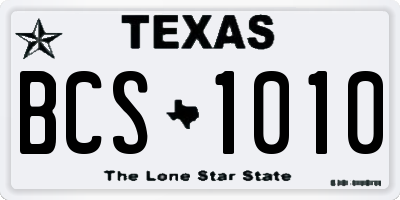 TX license plate BCS1010