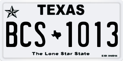 TX license plate BCS1013