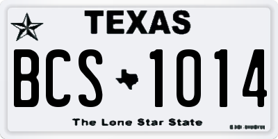 TX license plate BCS1014
